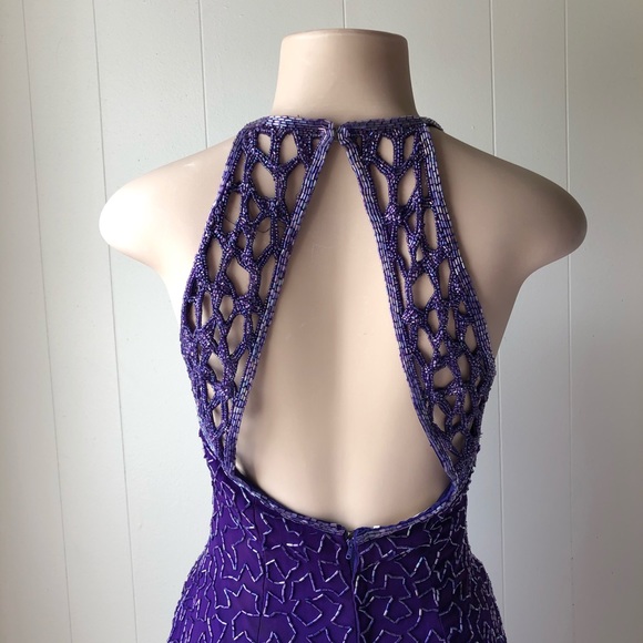 Vintage Purple Beaded Gown - Picture 5 of 10